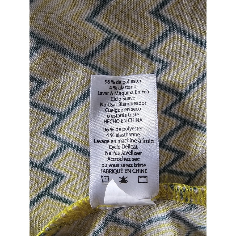 LuLaRoe Randy Baseball Tee Womens‎ Large Yellow Grey Geometric Raglan 3/4 Sleeve - Picture 6 of 12
